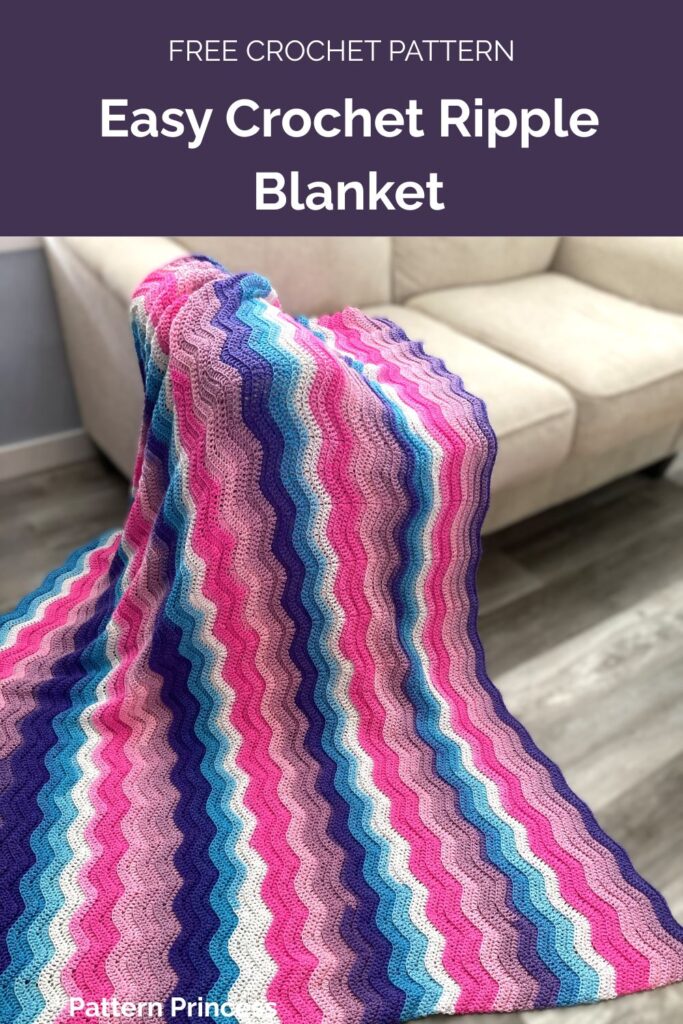 Easy Crochet Ripple Blanket from Pattern Princess