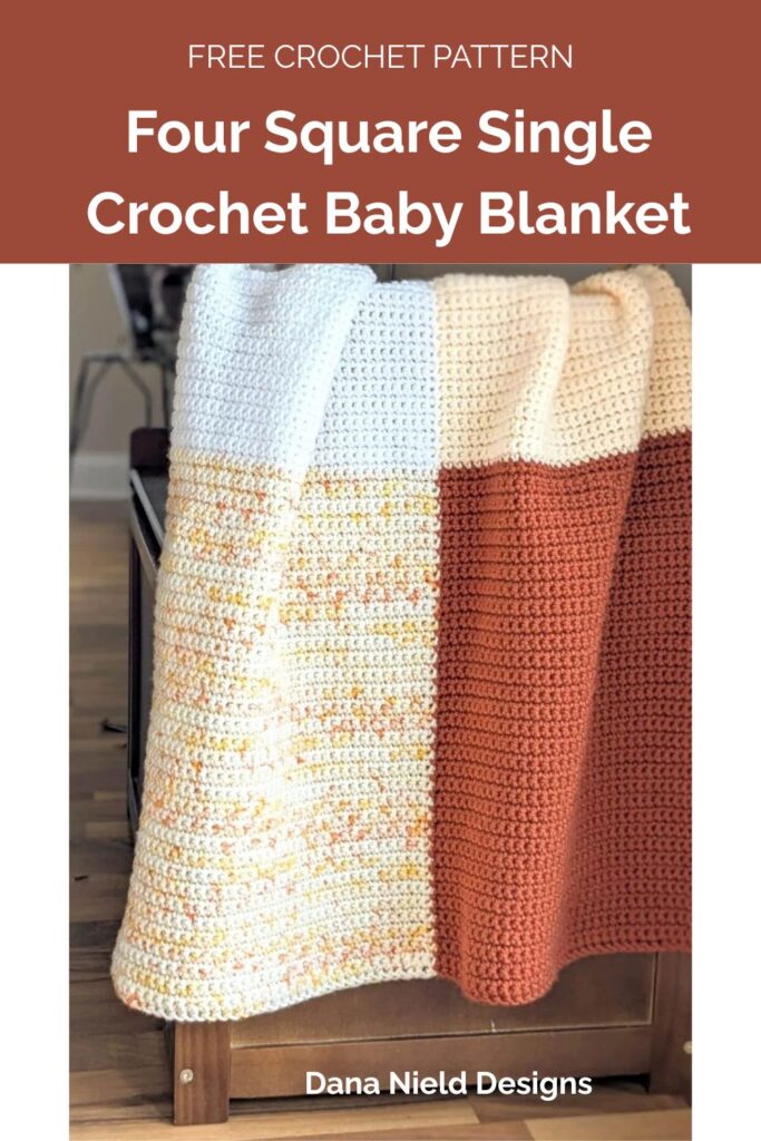 Four Square Single Crochet Baby Blanket from Dana Nield Designs