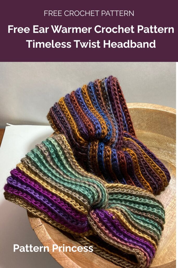 Free Ear Warmer Crochet Pattern Timeless Twist Headband from Pattern Princess