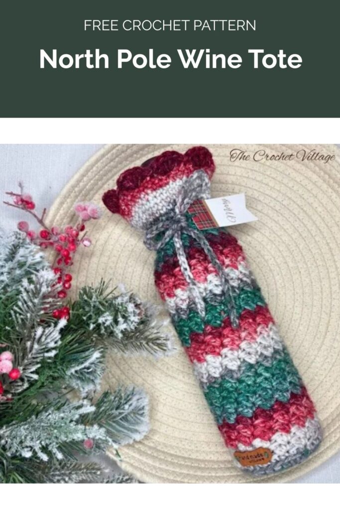 North Pole Wine Tote from The Crochet Village