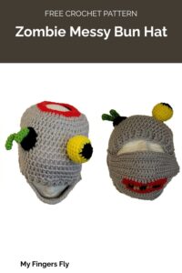 Zombie Messy Bun Hat from My Fingers Fly