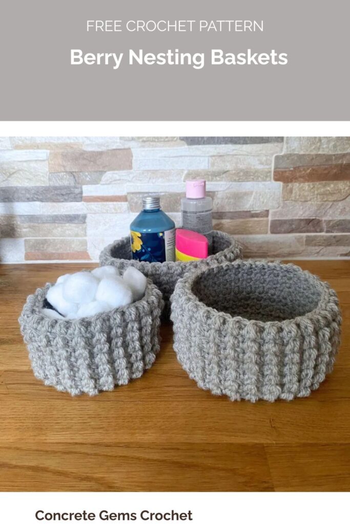 Berry Nesting Baskets from Concrete Gems Crochet