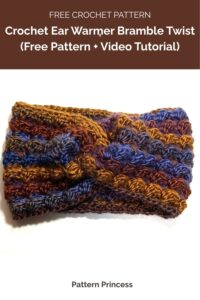 Crochet Ear Warmer Bramble Twist (Free Pattern + Video Tutorial) from Pattern Princess