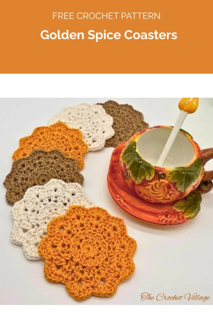 Golden Spice Coasters from The Crochet Village
