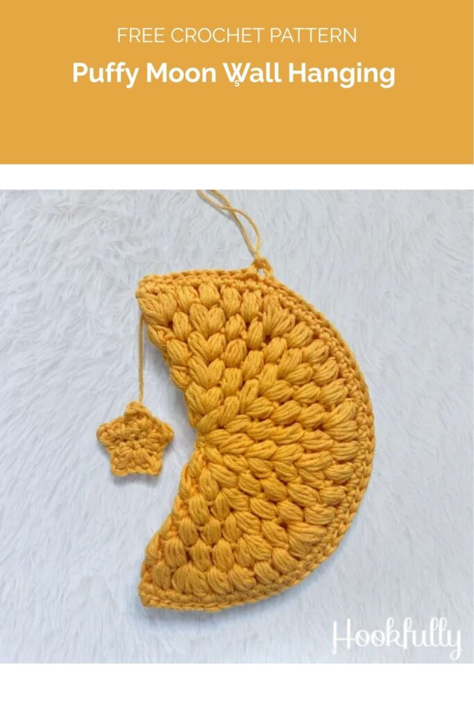 Puffy Moon Wall Hanging Crochet Pattern from Hookfully