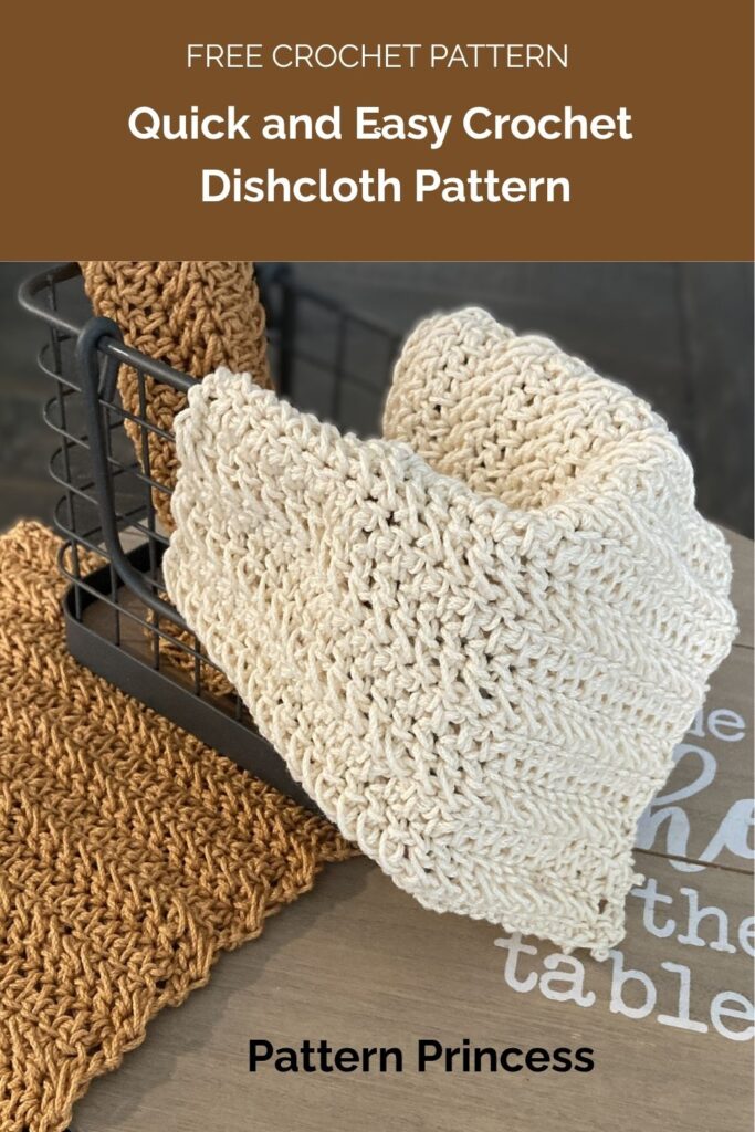 Quick and Easy Crochet Dishcloth Pattern from Pattern Princess