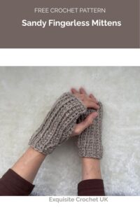 Sandy Fingerless Mittens from Exquisite Crochet UK