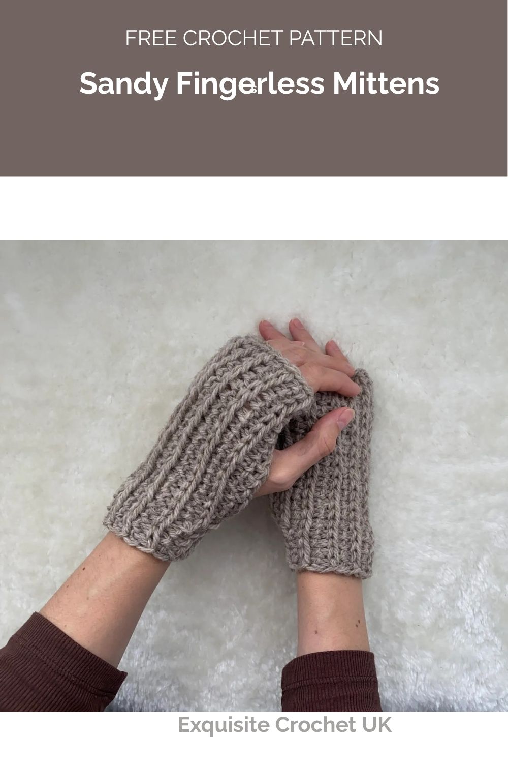 Sandy Fingerless Mittens Crochet Pattern