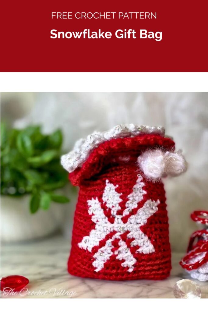 Snowflake Gift Bag Free Crochet Pattern