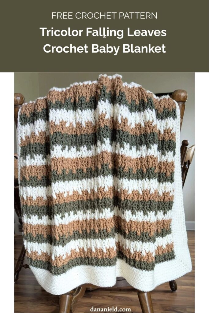 Tricolor Falling Leaves Crochet Baby Blanket from Dana Nield Designs