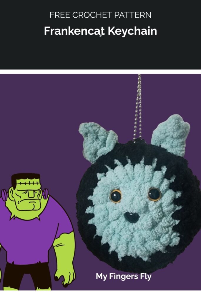 Frankencat Keychain from My Fingers Fly