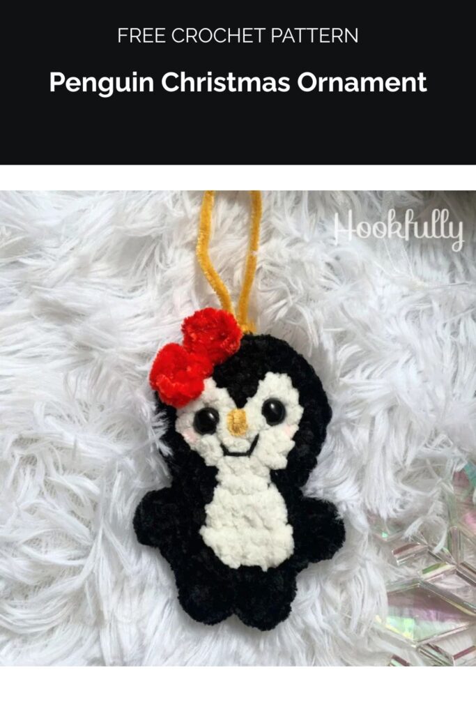 Penguin Christmas Ornament Crochet Pattern from Hookfully