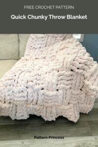 Quick Chunky Throw Blanket Crochet Pattern from Pattern Princess