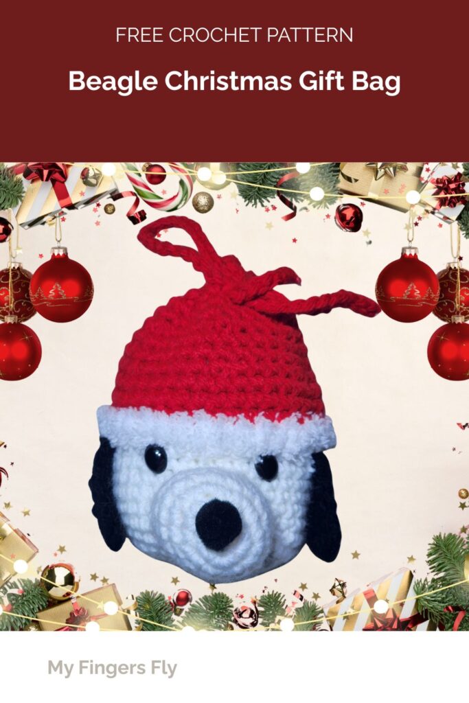 Beagle Christmas Gift Bag from My Fingers Fly