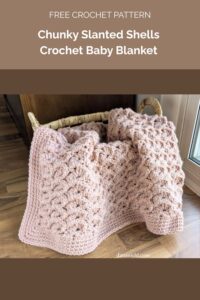 Chunky Slanted Shells Crochet Baby Blanket from Dana Nield Designs