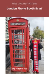 London Phone Booth Scarf Crochet Pattern from My Fingers Fly