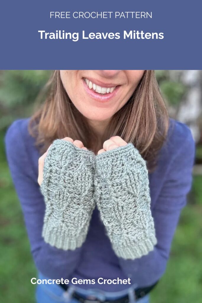 Trailing Leaves Mittens from Concrete Gems Crochet