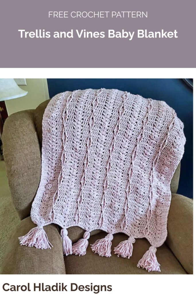 Trellis and Vines Baby Blanket from Carol Hladik Designs