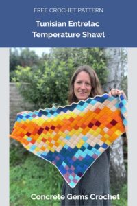 Tunisian Entrelac Temperature Shawl from Concrete Gems Crochet