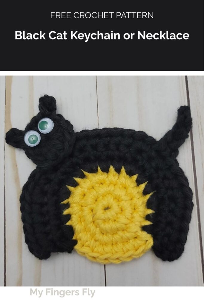 Black Cat Keychain or Necklace from My Fingers Fly