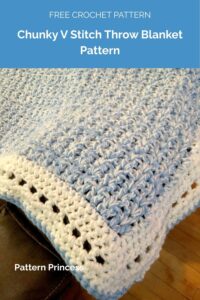 Chunky V Stitch Throw Blanket Pattern from Pattern Princess