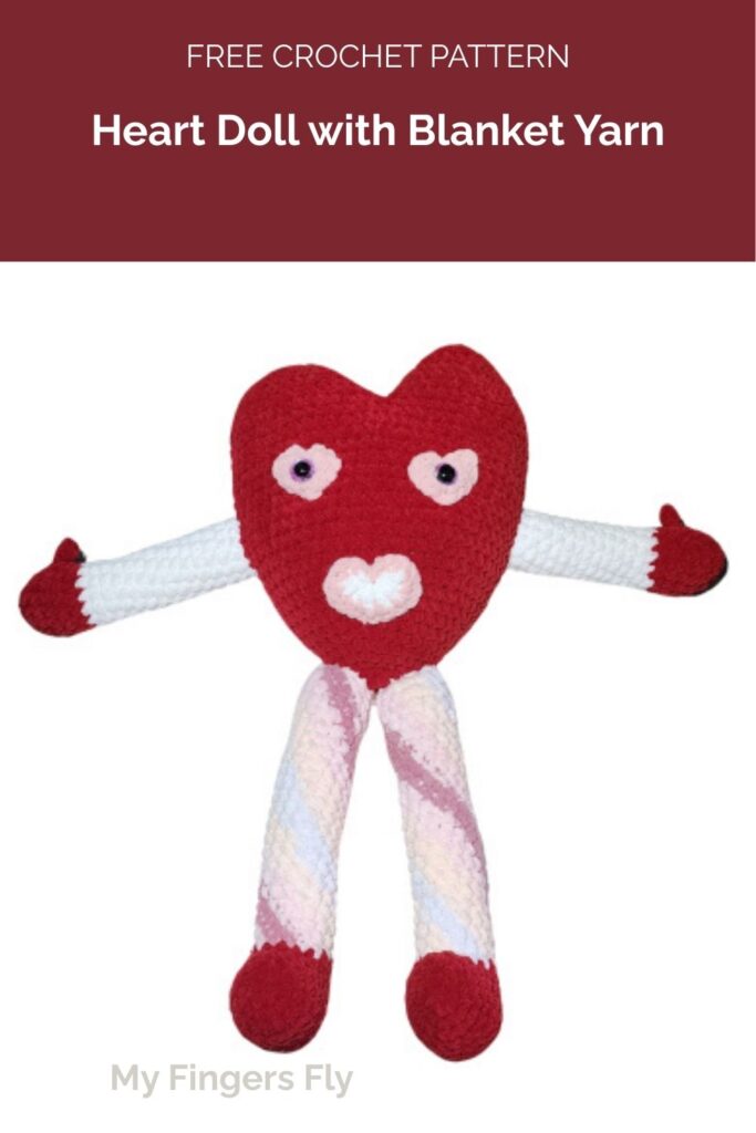 Heart Doll with Blanket Yarn from My Fingers Fly