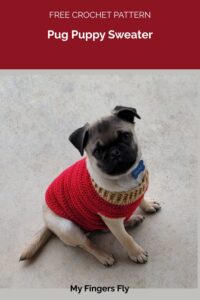 Pug Puppy Sweater from My Fingers Fly