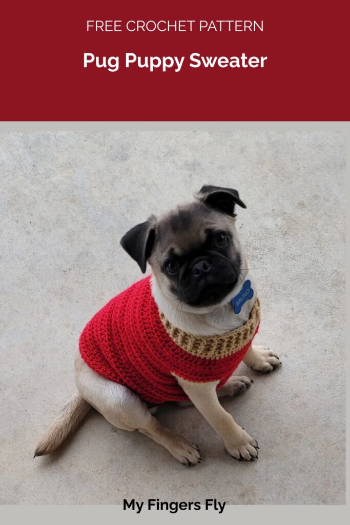 Pug Puppy Sweater from My Fingers Fly
