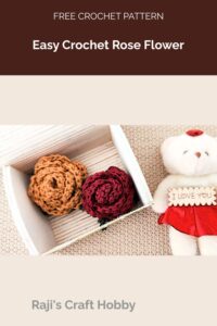 Easy Crochet Rose Flower from Raji's Craft Hobby