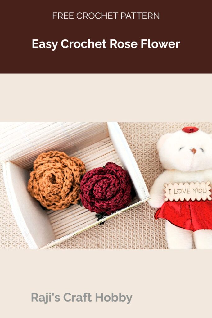 Easy Crochet Rose Flower from Raji's Craft Hobby