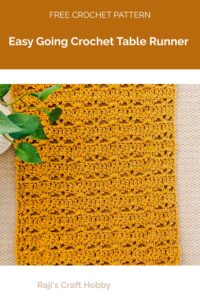 Easy Going Crochet Table Runner from Raji's Craft Hobby