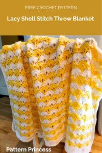 Lacy Shell Stitch Throw Blanket from Pattern Princess