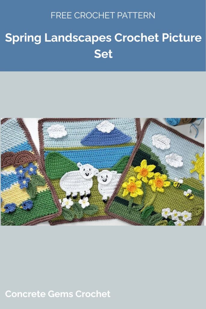Spring Landscapes Crochet Picture Set from Concrete Gems Crochet