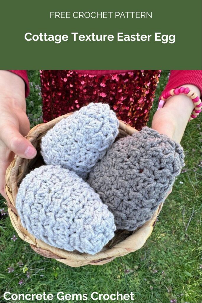 Cottage Texture Easter Egg Crochet Pattern from Concrete Gems Crochet