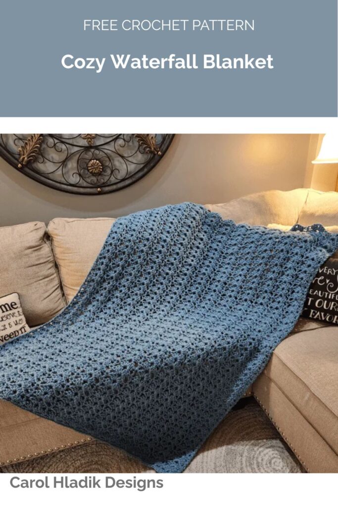 Cozy Waterfall Blanket Crochet Pattern from Carol Hladik Designs