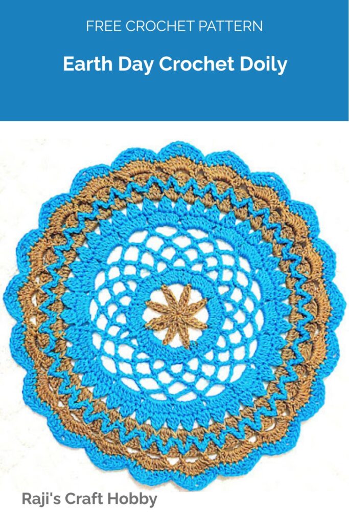 Earth Day Crochet Doily from Raji's Craft Hobby