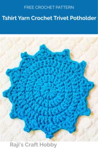 Tshirt Yarn Crochet Trivet Potholder from Raji's Craft Hobby