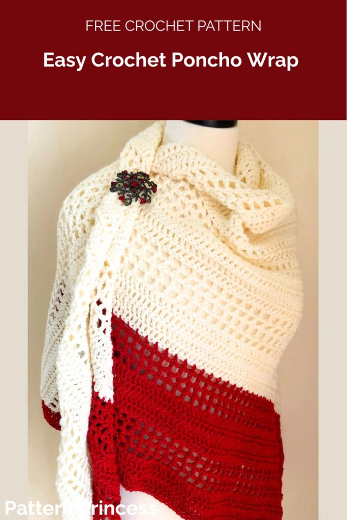 Easy Crochet Poncho Wrap from Pattern Princess