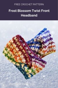 Frost Blossom Twist Front Headband from Pattern Princess