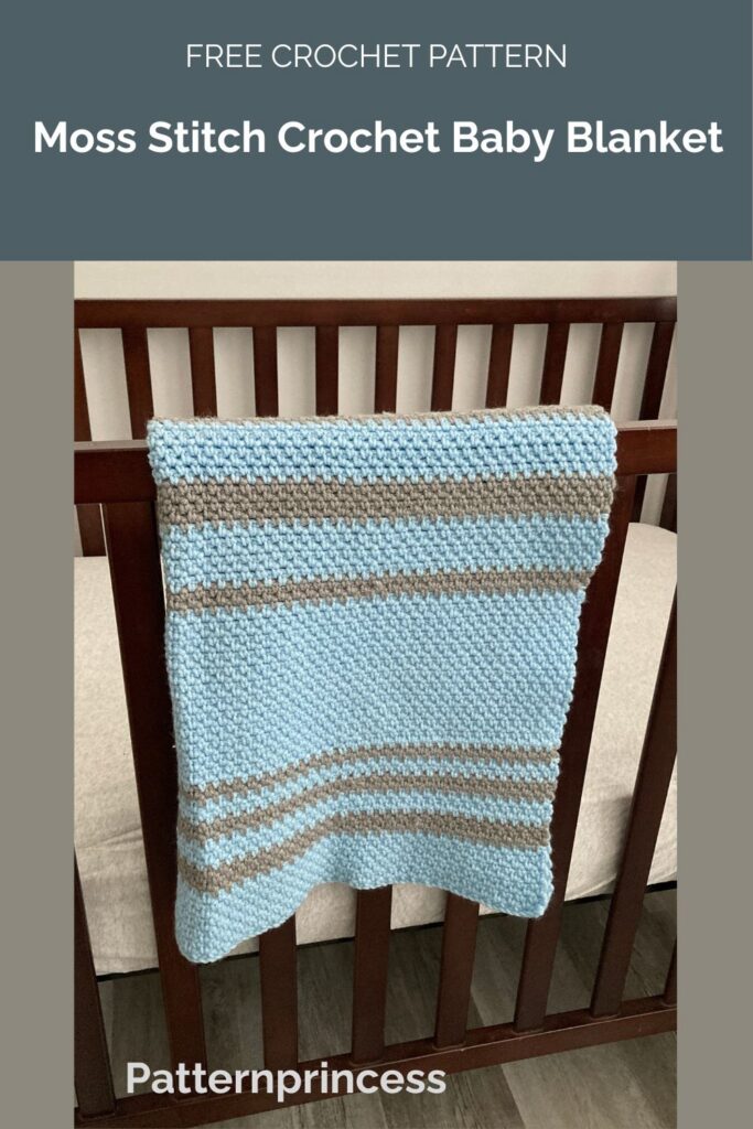 Moss Stitch Crochet Baby Blanket from Pattern Princess