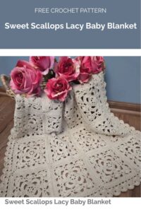 Sweet Scallops Lacy Baby Blanket from Carol Hladik Designs