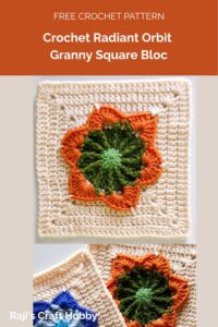 Crochet Radiant Orbit Granny Square Block from Raji's Craft Hobby