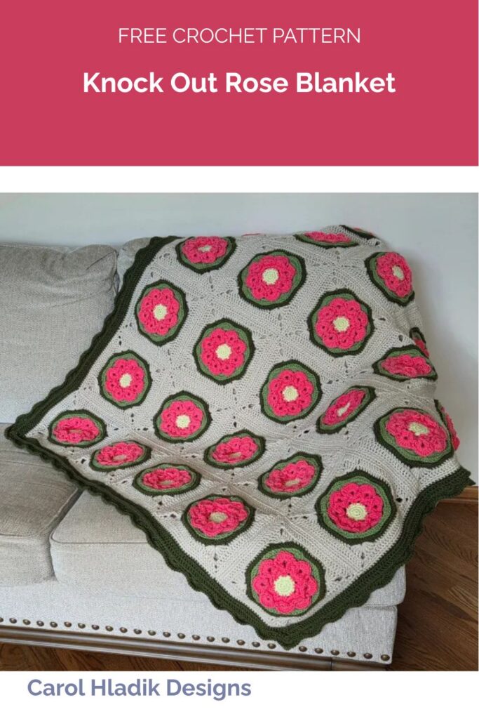 Knock Out Rose Blanket from Carol Hladik Designs