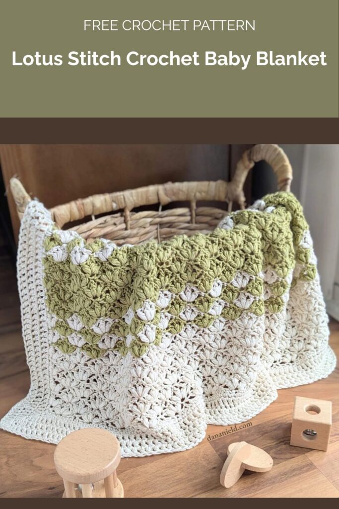 Lotus Stitch Crochet Baby Blanket from Dana Nield Designs