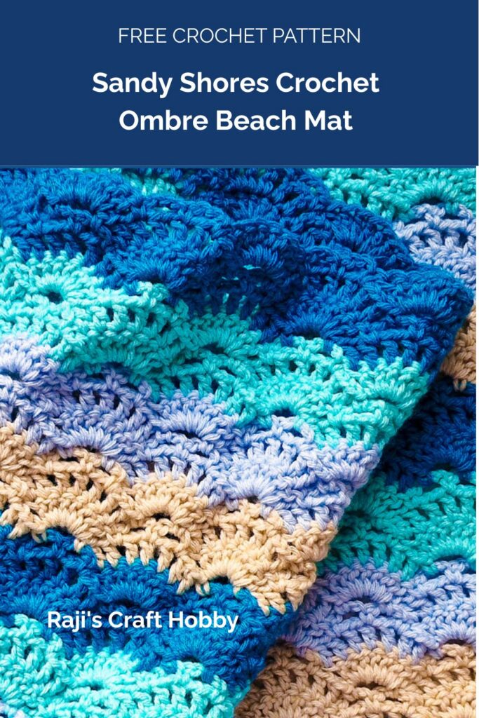 Sandy Shores Crochet Ombre Beach Mat from Raji's Craft Hobby