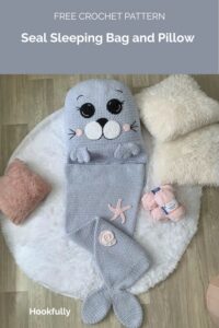Seal Sleeping Bag and Pillow from Hookfully
