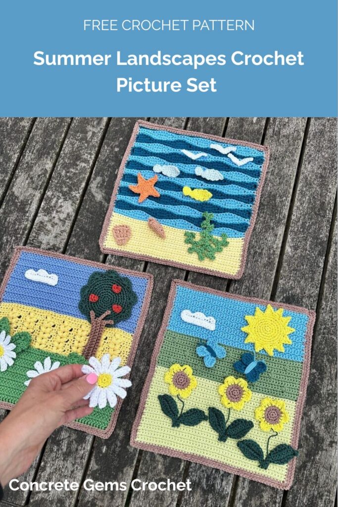Summer Landscapes Crochet Picture Set from Concrete Gems Crochet