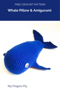 Whale Pillow & Amigurumi from My Fingers Fly
