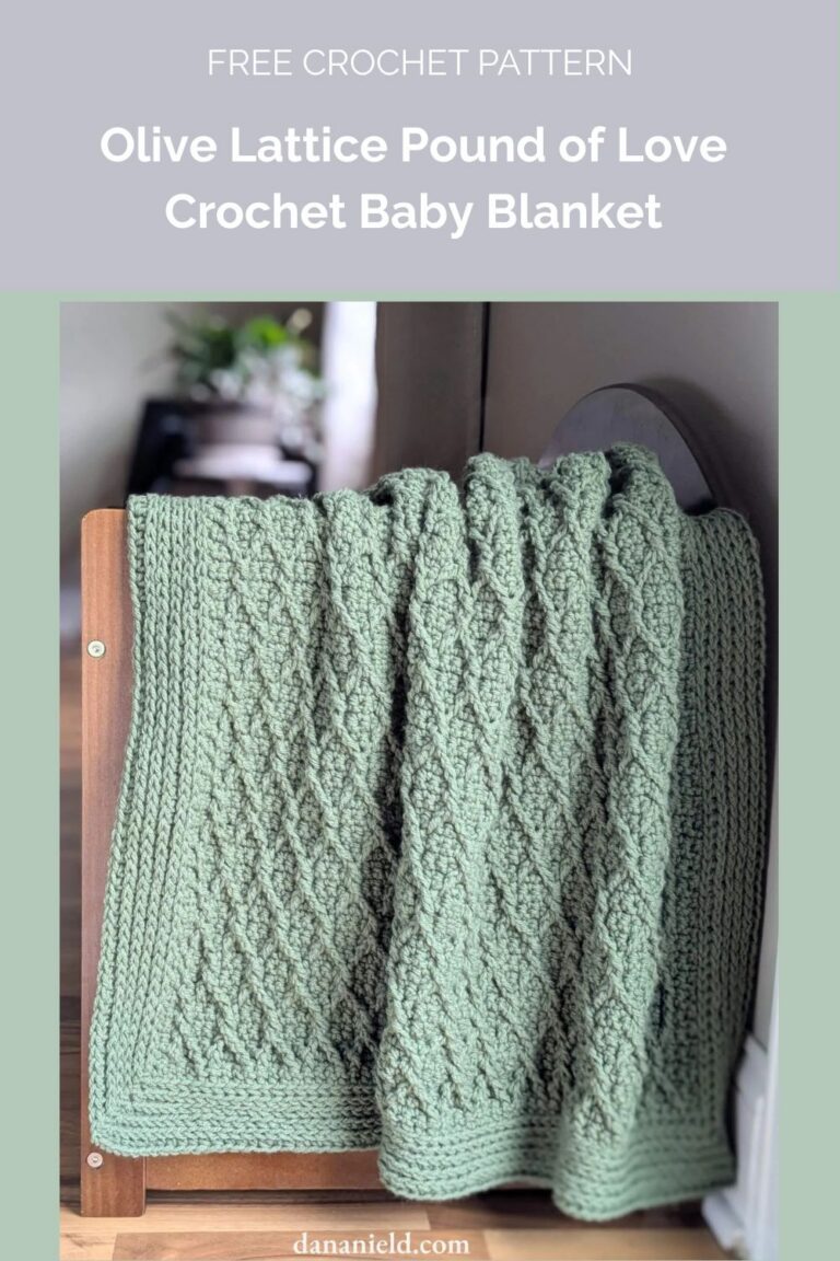 Olive Lattice Pound of Love Crochet Baby Blanket from Dana Nield Designs