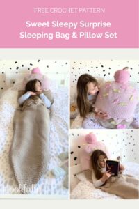 Sweet Sleepy Surprise Sleeping Bag & Pillow Set from Hookfully